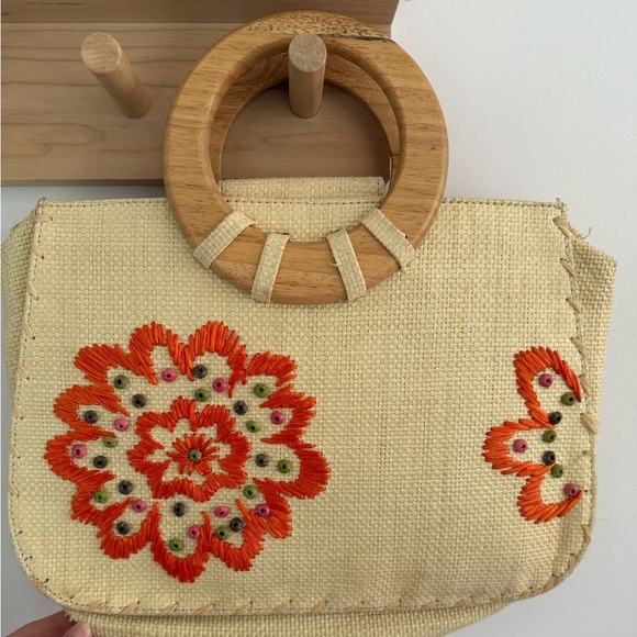 Coldwater Creek Floral Straw Bag - Picture 2 of 7